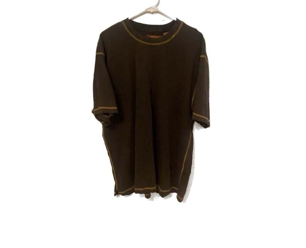 Orvis 1856 Men's Brown Cotton T-Shirt L Contrast Stitch 9E6A